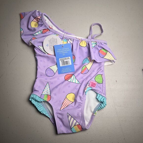 Ruffle Butts One Piece Swimsuit 12-18 Months One Shoulder Snow Cones NWT - Picture 8 of 11
